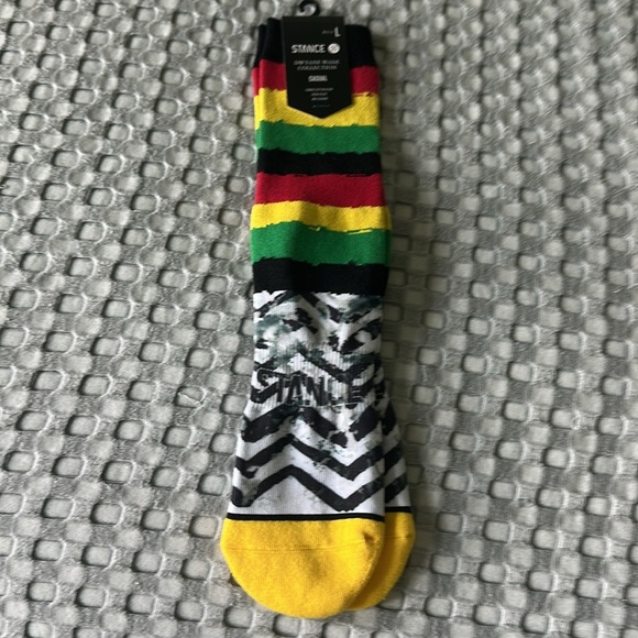 Stance Dwayne wade  Vibrant Striped Casual Socks - Yellow, Red, Green, Black - Picture 3 of 6